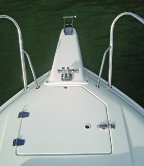 Initial positioning of the anchor on the bow roller would require getting up onto the foredeck, but once set up it can be operated from the safety of the cabin.